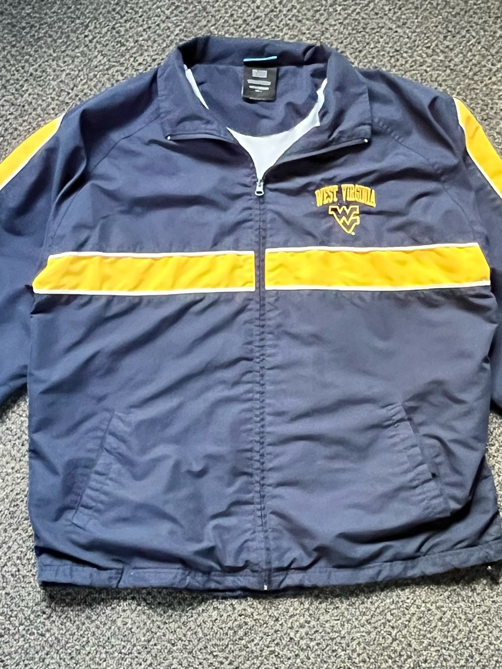 NCAA West Virginia Navy and Gold Windbreaker Jacket